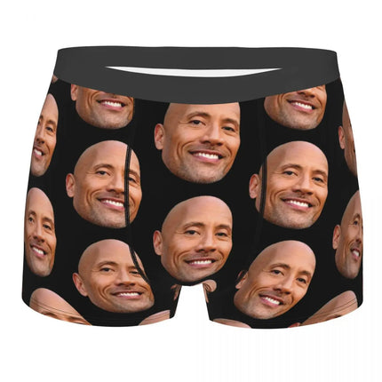 Custom Male Cool The Rock Dwayne Meme Underwear American Actor Johnson Boxer Briefs Stretch Shorts Panties Underpants