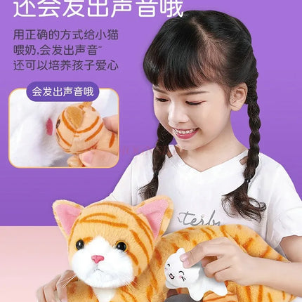 Talking Baby Cat Simulation Cat Plush Toy Children's Doll Electric Pet Girl Little Cat