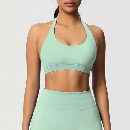 Women Sports Bra Seamless Halter Clothes Push-up Vest Brassiere Gym Top Backless Fitness Yoga Workout Running Underwear