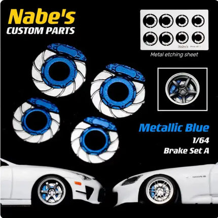 1/64 Chika Nabes Wheels or Brake Caliper 8.9mm 9.7mm 10.5mm Model Car Tires Rim Work S1 VSXX for 1:64 HW Tomy Mini GT Alloy Cars
