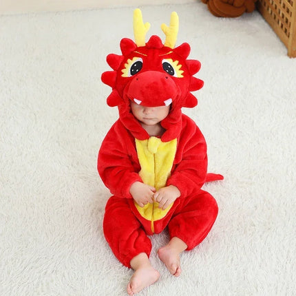 0 1 2 3 4 Years Kigurumi Pajamas for Toddler Baby Clothes Children Outfits Infant Dinosaur Unicorn Cat Robbit Cosplay Costumes