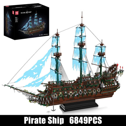 Mould King 13218 Pirate Ship Toys The MOC Big Flying Dutchman Building Block Assembly Ship Model Brick Set Kids Christmas Gift