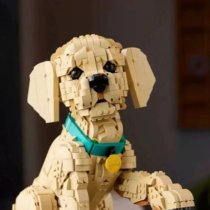 2026 Golden Retriever Puppy Building Block Toy Animal Pet Assembly Dog Brick Building Block Model Christmas Day Gift