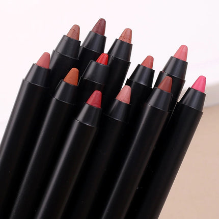 Long Lasting Lip Liner Colorful Matte Lip Liner Pencil Contour Tint Lipstick Tattoo Non-stick Cup Moisturizing Makeup Cosmetic