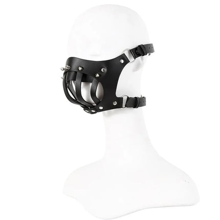 Dog Slave Leather Half Face Muzzle Mask Adult Games Sex Toys for Men Gay Puppy Play BDSM Bondage Restraint Fetish Rivets Hood