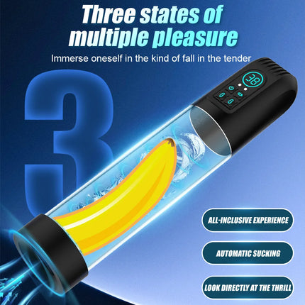Male Electric Waterproof Powerful Suction Vacuum Penis Pump Masturbator Penis Enlargement Extension Adult Sex Toy for Men