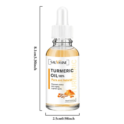 10ml 30ml 100% Turmeric Oil Anti Aging Wrinkle Whitening Serum Reduce Fine Lines Dark Spot Brightening Face Lighten For Women