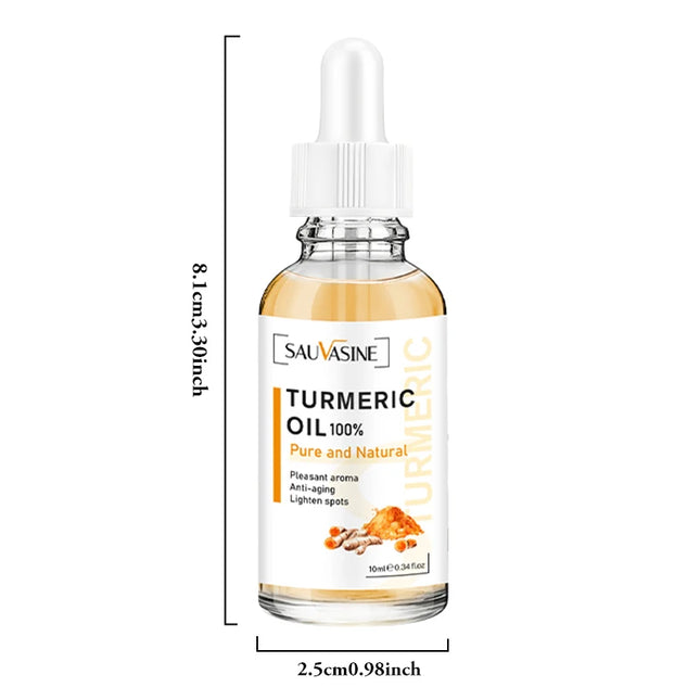 10ml 30ml 100% Turmeric Oil Anti Aging Wrinkle Whitening Serum Reduce Fine Lines Dark Spot Brightening Face Lighten For Women