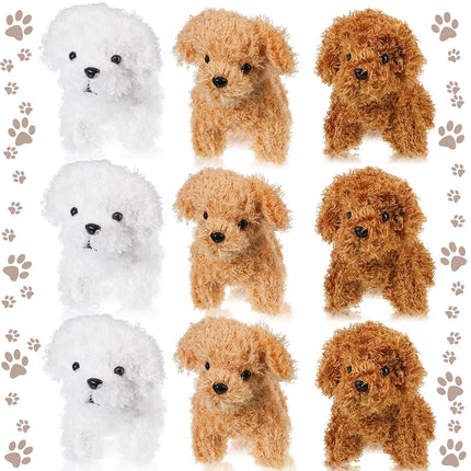 12-24PCS Teddy Dog Plush Toys Stuffed Puppy Dogs Soft Poodle Doll Animal Pet Toy for Adopt a Puppy Party Favors Birthday Gifts