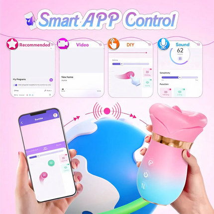 Sucking Vibrator Tongue Licking Sucker Female Oral Clitoris Nipple Stimulator APP Control Vibrating Vacuum Sex Toys for Couples