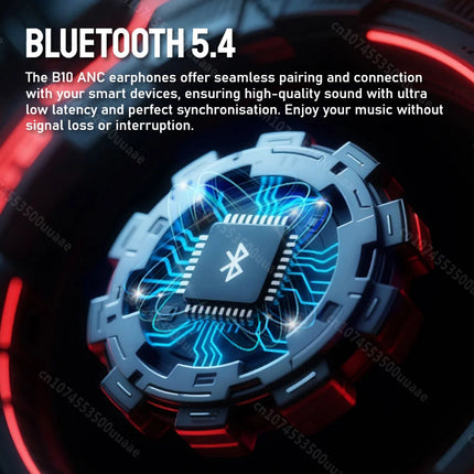 Zombie Cat -45dB ANC Bluetooth Earphone Deep Bass Active Noise Reduction Headphones Sport Bluetooth 5.4 Earbuds with Necklace