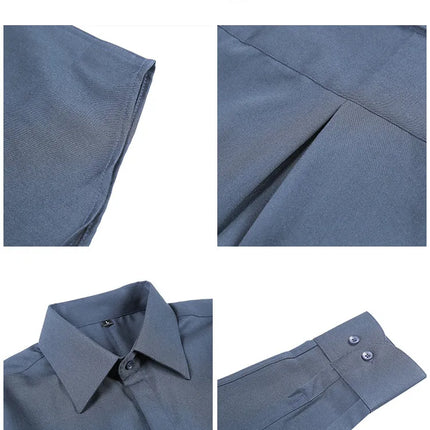 Men's White Long-Sleeve Dress Shirt - Slim Comfortable Fabric. Ideal for Formal Events & Everyday Wear. Classic & Modern Design