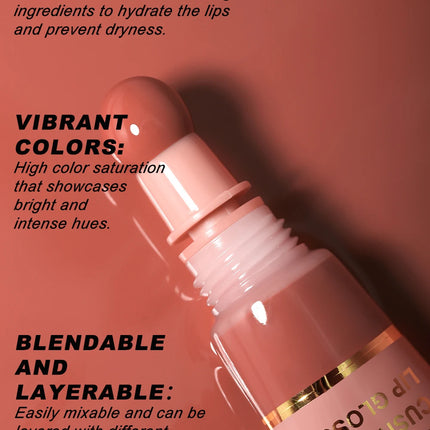 YOUNG VISION  6 color Liquid Water Brightening Lip Color Plush Brush Head Squeezing Lip Color Moisturizing  Lip Glaze