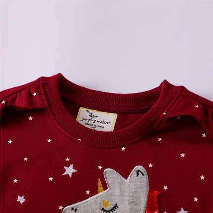 Jumping Meters New Arrival Autumn Winter Boys Girls Sweatshirts Animals Embroidery Cute Children's Clothing Long Sleeve Kids Top