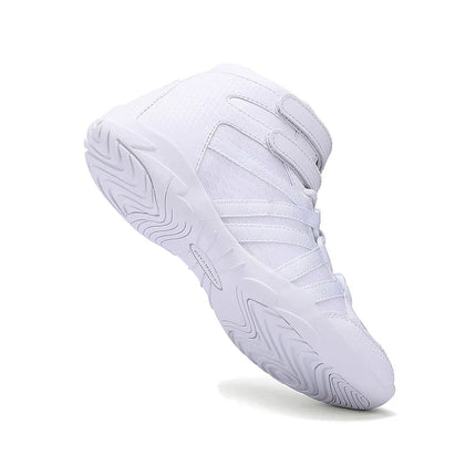 BAXINIER Girls White High Top Cheerleading Shoes Lightweight Youth Cheer Competition Sneakers kids Training Dance Tennis Shoes