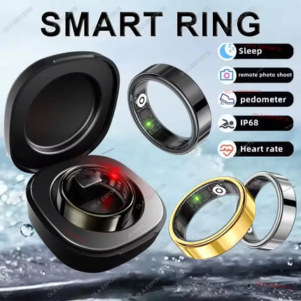 2026 Smart Ring Blood Oxygen Heart Rate Sleep Monitoring Smartring IP68 & 5ATM Waterproof Multi-sport Mode Smartring Man Women