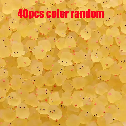 5-40PCS Mini Fluorescence Chicken Moss Toy Microlandscape Miniature Chick Figurines Fairy Garden Accessories Home Decor Crafts