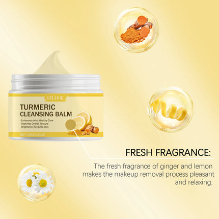 Ginger Lemon Makeup Remover Cleansing Facial Non-Tightening Gentle Makeup Face Eye Lip Makeup Remover Turmeric Cleansing Balm