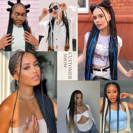Pre-stretched Synthetic Braiding Hair Ombre Professional Easy  Hot Water Setting Soft  Crochet Braid Hair  Extensions