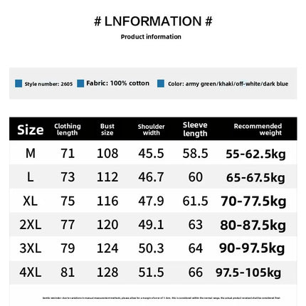 2026 New Style Casual Retro Long-Sleeved Shirt Men's Spring/Autumn Workwear Pure Cotton Washed Shirt Jacket Coat