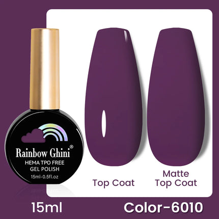 RG 15ml 17 Colors Purple Series Nail Gel Polish Semi-permanent Rich Violet Nail Polish Purple Glitter Gel Varnish For Manicure
