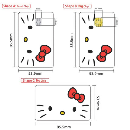 Cute Kitty Matte Sticker Kawaii Anime Credit Card Stickers for VISA MasterCard Bank Debit Card and Other IC Cards Decoration