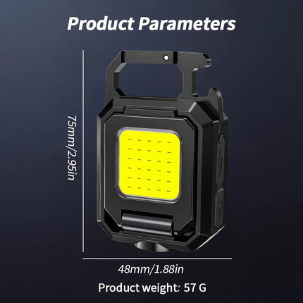 Portable USB Rechargeable COB Work Light Car Detailing Inspection Light Magnetic LED Flashlight Hanging Lamp Camping Torch