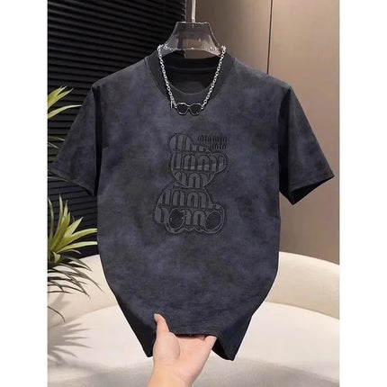 2025 New Trendy Bear Brand Men's Short Sleeve T-shirt Luxury Style Casual Breathable Summer Fashionable Versatile Letter Print