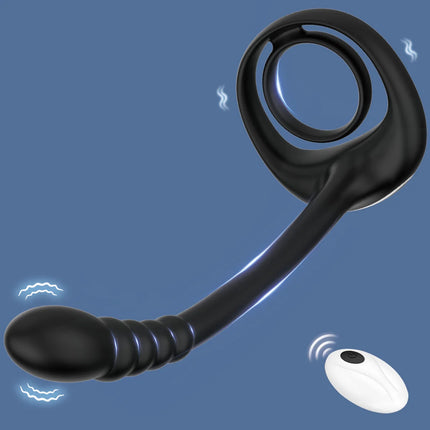 Prostate Massager Cock Ring Sex Toys for Men Vibrating Cock Ring Stimulator Remote Control Anal Butt Plug Vibrators for Men