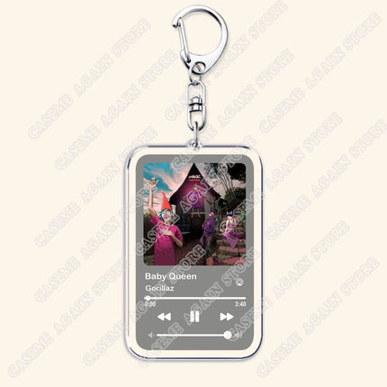 Hot Gorillaz Band Music Keychains for Women Accessories Bag Feel Good Inc Clint Eastwood Song Keying Jewelry Fans Friends Gifts