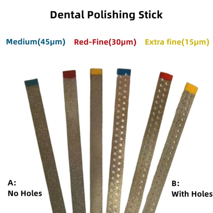 Dental Metal Polishing Stick Polish Strip with Double/Single Sides of Diamond Sanding Surface Teeth Whitening Materials 4mm