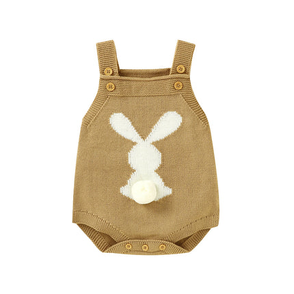Newborn Baby Bodysuit Knit Infant Boys Girls Jumpsuit Long Sleeve Spring Toddler Kid Clothing   Cute Cartoon Rabbit 0-18M Easter
