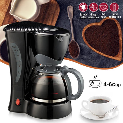 PANCERKA Modern Programmable Semi-Automatic Drip Coffee Maker 4 Cup Plastic Electric Self-Cleaning for Household Commercial Use