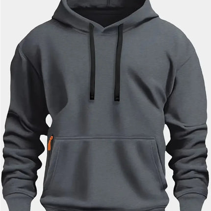 Fall/winter New Arrival Men's fleece Hoodie High Quality Solid Color Hooded Sweatshirt Male Fashionable street style sweatshirt
