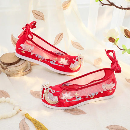 Chasing Moon Hot Sale Of The Season New Style Ming Dynasty Hanfu Shoes National Style Upturned Head Cotton Shoes Ancient Wedding