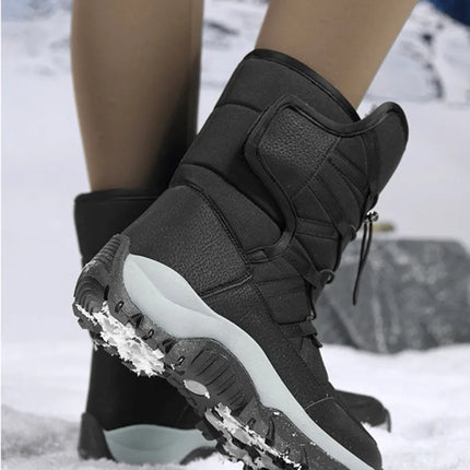 Brand Men's Winter Shoes Waterproof Men's Boots Warm Plush Couple Snow Boots Outdoor Non-slip Hiking Boots Men Work Ankle Boots