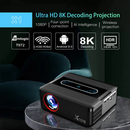 Xnano X1 Projector Support 4K Native 1920*1080P Full HD Auto Correction Android WiFi Bluetooth Home Theater Portable Projector