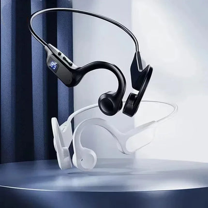 Earphone Bone Conduction Wireless Sports Waterproof Neck With Mic High Power Smooth Sound Conduction Long Battery Life