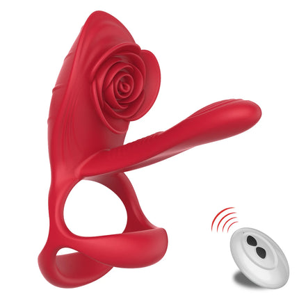 Rose Lock Ring Vibrator for Men,delayed Ring for Masturbation,stimulating Penis and Prolonging Orgasm,adult Products for Couples