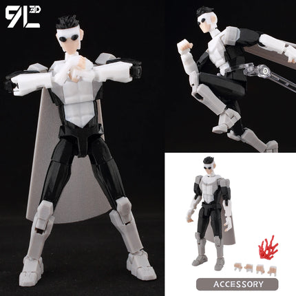 9L3D Printed Indomitable Hero Tech Jacker Lucky13 Action Figure Dummy13 Multi-Jointed Collectible Model Toy T13 Birthday Present