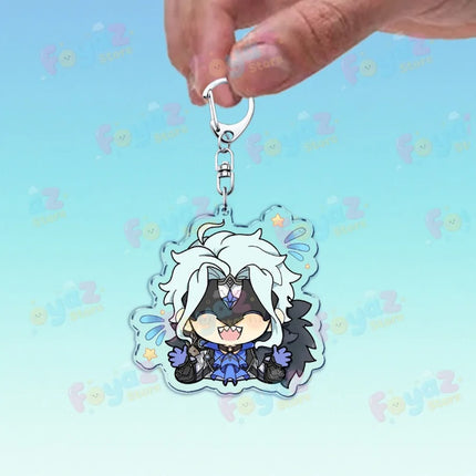 Cute Cartoon Dottore Keychains for Accessories Game Gamer Anime Jewelry Keyrings Chibi Charm Friends Gifts