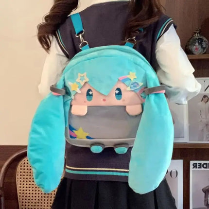 Cute Fufu Miku Itabag Large-Capacity Cartoon Backpack For Adults Girls Kawai Cosplay Ita Bag For Anime Convention、Concert、show