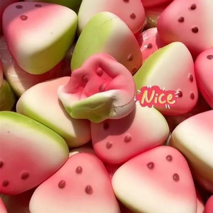 Pink Green Watermelon Squeeze Squishy Fidget Toy Soft Playful Texture Stress Relief Sensory Toy for Kids Birthday Party Favors