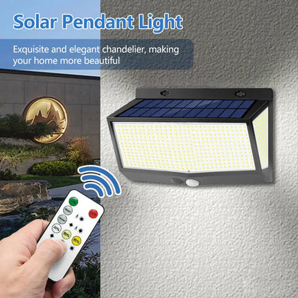 528LED Solar Lights Motion Sensor Outdoor 5 Modes Security Light Waterproof Solar Powered Flood Lights Outside Yard Wall Garden