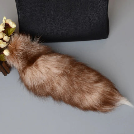 40cm Furry Animal Tails Keychain Gifts Cute Plush Fox Tail Keyrings for Women Bag Backpack Car Key Charms Wholesale