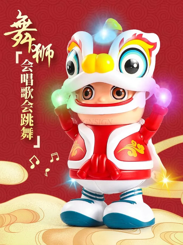 Dance, lion dance, little boy, electric lighting, music robot, male and female children, baby cartoon toys
