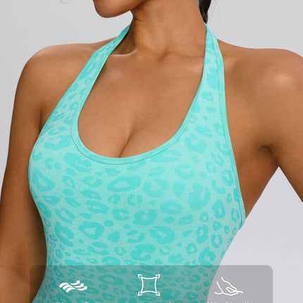 Trendy Sexy Leopard Women Jumpsuits Sport Yoga Clothes Rompers Sportswear Woman Gym Combi-pants Fitness Overalls Shorts Bodysuit