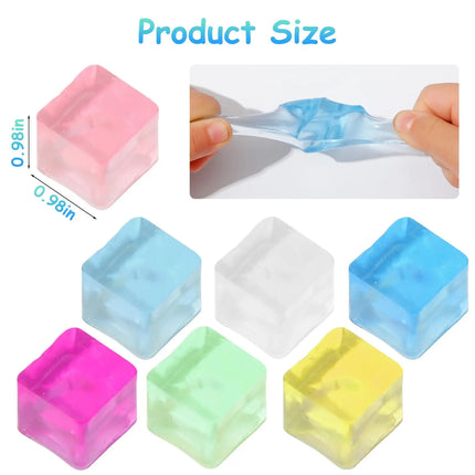 5-100pcs Ice Cube Sensory Toys Squishy Fidget Stress Cube for Adults Kids Anxiety Stress Relief Hand Therapy Sensory Squishy