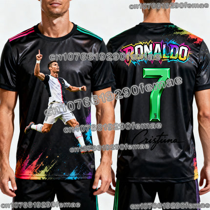 Ronaldo 7 ChatGPT AI 2026 Football Jersey Adults Kids Fan Edition Summer Soccer Training Tops Soft Comfortable Sportswear