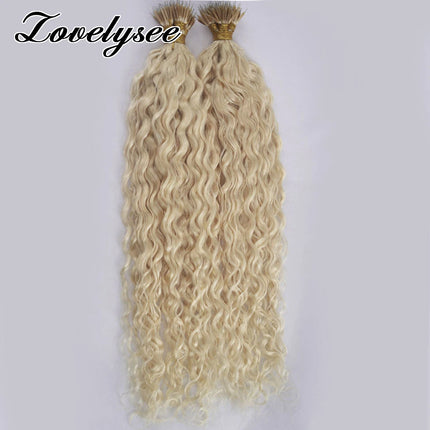 Water Wave Nano Rings Hair Extensions European Natural Blonde Human Hair Micro Beads Ring Hair Extension 0.8g/1g/Strand 50pc/set